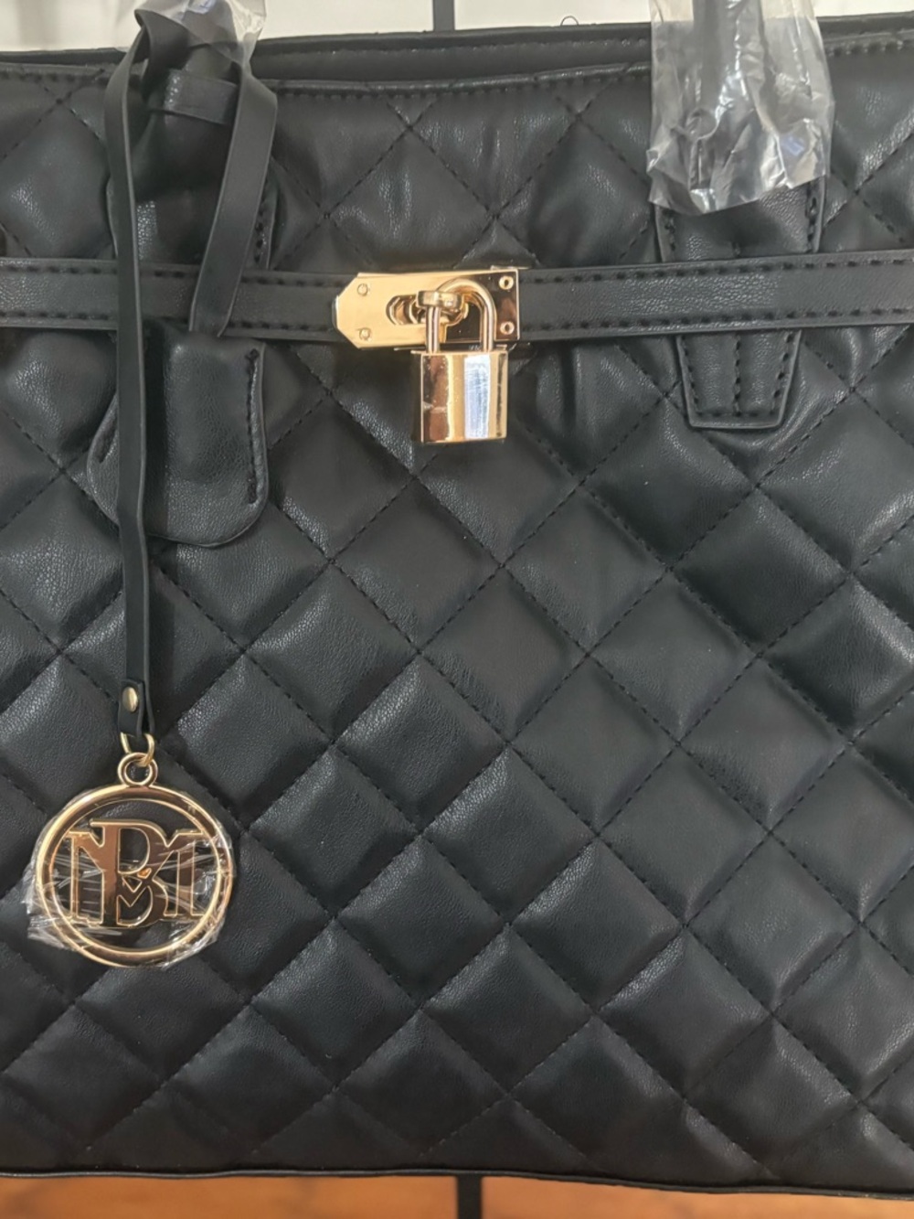 Badgley Mischka Quilted Top-Handle Satchel - Black - Picture 2 of 5